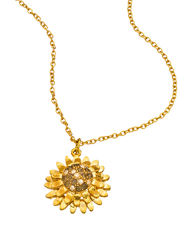 Shameless Jewelry Gold and Swarovski Crystal Flower Necklace