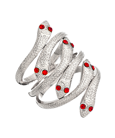 Shameless Jewelry Rhodium Medusa Snake Ring