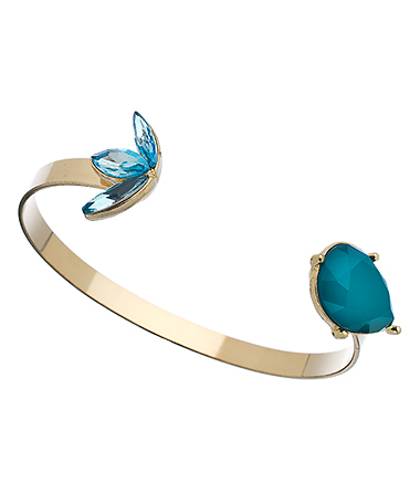 Shameless Jewelry Gold and Turquoise Art Deco Cuff Bracelet