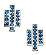 Shameless Jewelry Silver and Blue Crystal Art Deco Earrings