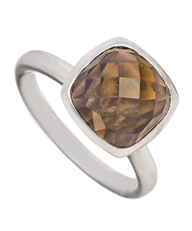 Shamila Fine Jewelry Smokey Quartz Harem Stacking Ring