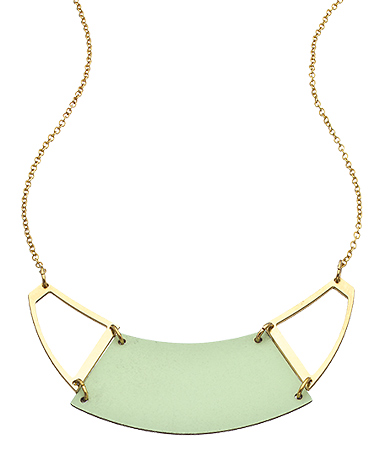 Shlomit Ofir Gold and Formica Divided Half Moon Necklace