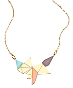 Shlomit Ofir Gold Origami Fox Necklace