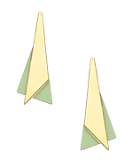 Shlomit Ofir Gold and Formica Triangle Earrings