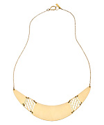 Shlomit Ofir Gold Divided Half-Moon Bib Necklace