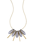 Shlomit Ofir Gold and Matte Glass Madagascar Bib Necklace