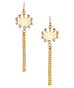 Shlomit Ofir Gold and Pearl Japanese Bridal Earrings