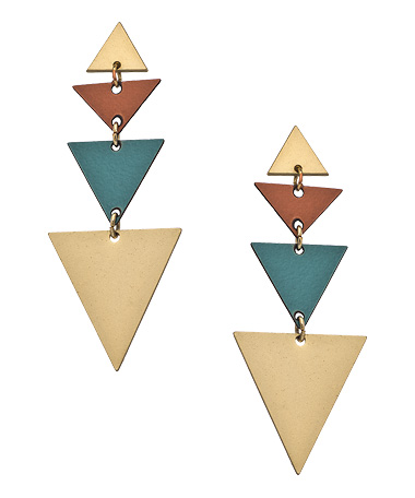 Shlomit Ofir Cinnamon Ocean Triangle Earrings