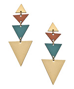 Shlomit Ofir Cinnamon Ocean Triangle Earrings