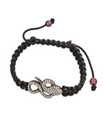 Socheec Macrame Diamond Snake Pave Tie Bracelet