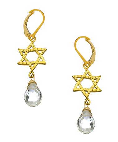 Sophia & Chloe Gold Star of David Earrings