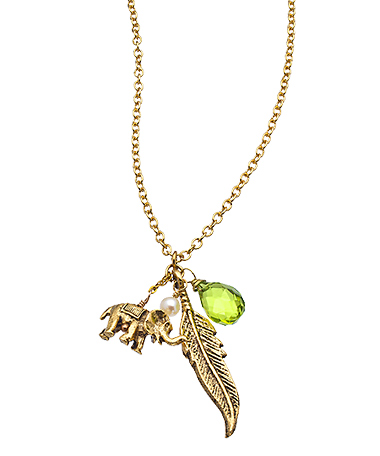 Baubella by Sophia & Chloe Long Feather Necklace