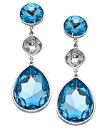 Trifles by Stefanie Somers Aqua Jessica Clip-On Earrings