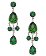 Stefanie Somers Silver and Lush Swarovski Elements Cara Chandelier Earrings
