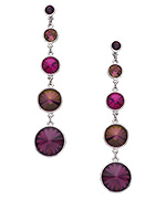 Stefanie Somers Silver and Berry Swarovski Elements Cydney Drop Earrings