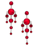 Stefanie Somers Silver and Red Swarovski Elements Bella Chandelier Earrings