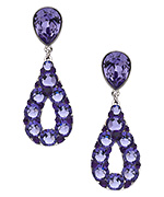 Stefanie Somers Silver and Grape Swarovski Elements Kira Teardrop Earrings