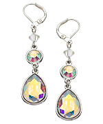 Trifles by Stefanie Somers Crystal AB Double Teardrop Earrings