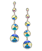 Trifles by Stefanie Somers Crystal AB Circle Linear Earrings