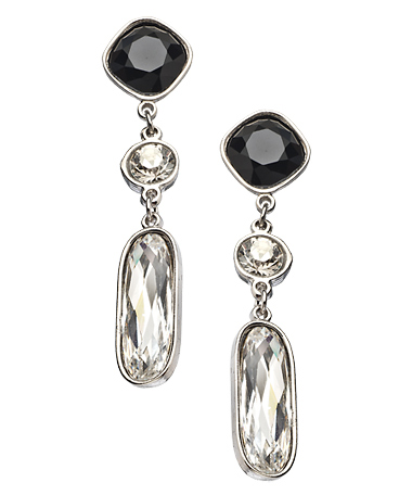 Trifles by Stefanie Somers Tuxedo Crystal Triple Drop Earrings