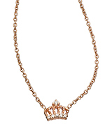 Sugar Bean Jewelry Rose Gold and CZ Mini Crown Pendant Necklace
