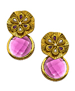 Taara Flower Circle Drop Earrings