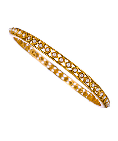 Taara Gold and Seed Pearl Bangle Bracelet