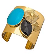 Taara Gold and Onyx Sameera Cuff Bracelet