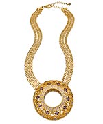 Taara Gold Amethyst and Crystal Nisha Pendant Necklace