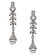 Taara White Gold Crystal and Seed Pearl Angelina Earrings