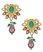 Taara Gold Amethyst Onyx and Crystal Fusion Earrings