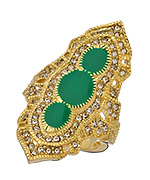 Taara Gold Crystal and Enamel Dynasty Cocktail Ring