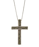 Tang and Song Marcasite Cross Pendant Necklace