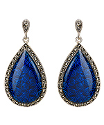 Tang and Song Sapphire Blue Tear Drop Earrings