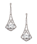 Tang and Song Sterling Silver and Chess Cut Diamond Drop Earrings