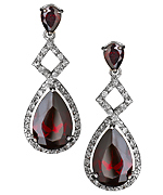 Tang and Song Garnet Teardrop CZ Earrings
