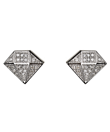 Tang & Song Diamond Shape Cubic Zirconia Pave Studs