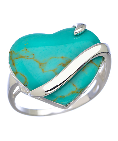 Tang & Song Sterling Silver and Turquoise Heart Ring