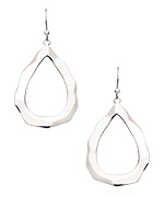 Tang & Song Sterling Silver Wavy Teardrop Hoop Earrings