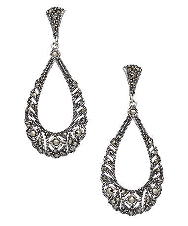 Tang & Song Marcasite Open Teardrop Earrings