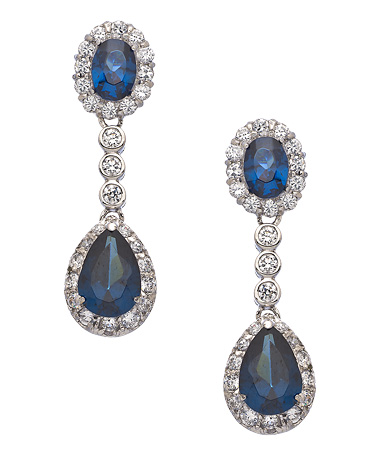 Tang & Song Sapphire CZ Dangle Earrings