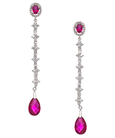 Tang & Song Ruby CZ Dangle Earrings