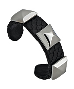 Ted Rossi Black Matte Python Pyramid Cuff