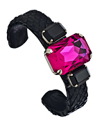 Ted Rossi Chunky Jewel Mini Black Python Cuff