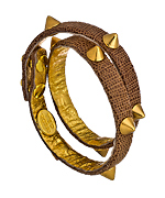 Ted Rossi Cocoa Faux Lizard Spike Wrap Bracelet