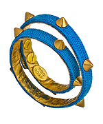 Ted Rossi Turquoise Faux Lizard Spike Wrap Bracelet