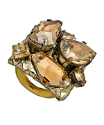 Ted Rossi Gold Python Gem Square Ring