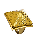Ted Rossi Gold Python Square Pyramid Ring
