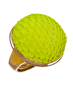 Ted Rossi Neon Yellow Python Dome Ring