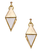 Ted Rossi White Lizard Diamond Shaped Earrings